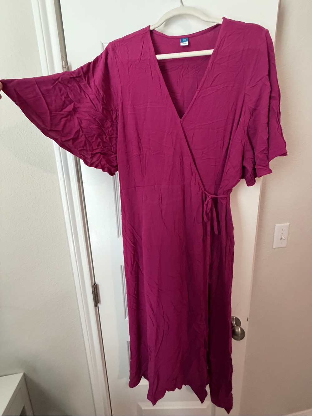 Old Navy Magenta Wrap Midi Dress